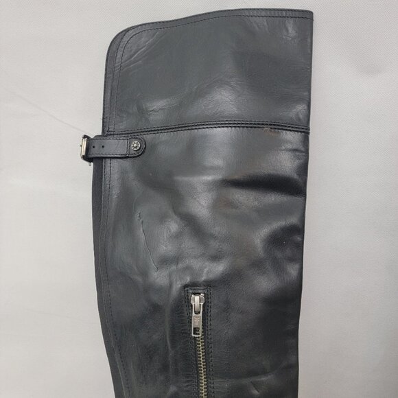 FRYE Womens 11 Boots Melissa Over The Knee OTK Equestrian BLACK Side Zip Flat - Picture 11 of 16